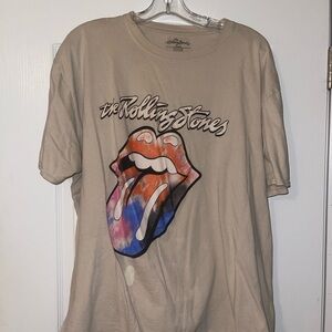 Nasty Gal Beige Rolling Stones Graphic Tee